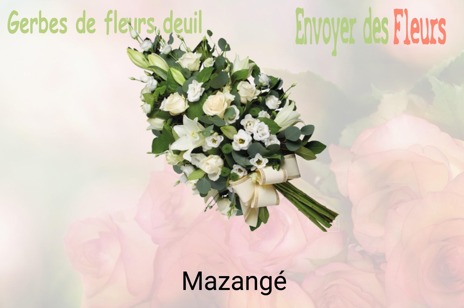 Gerbe de fleurs de deuil livrée à Mazangé